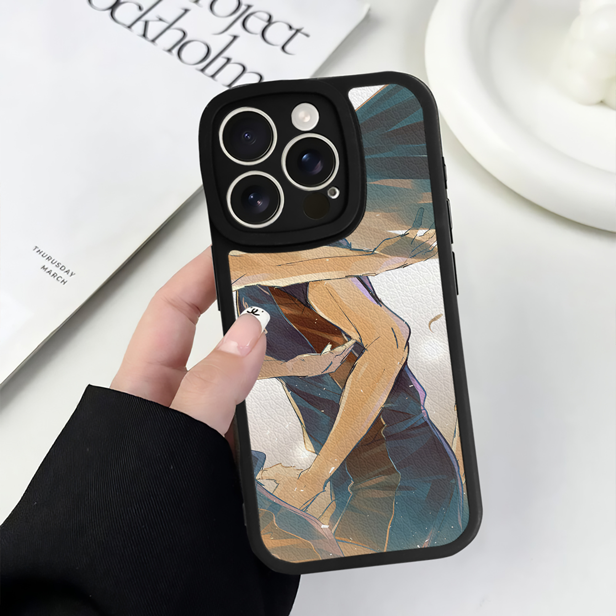 （画像用） ハイキュー!! Haikyu!! 【iPhone 16シリーズ対応】シリコンスマホケース（レザー調） 材質：シリコン